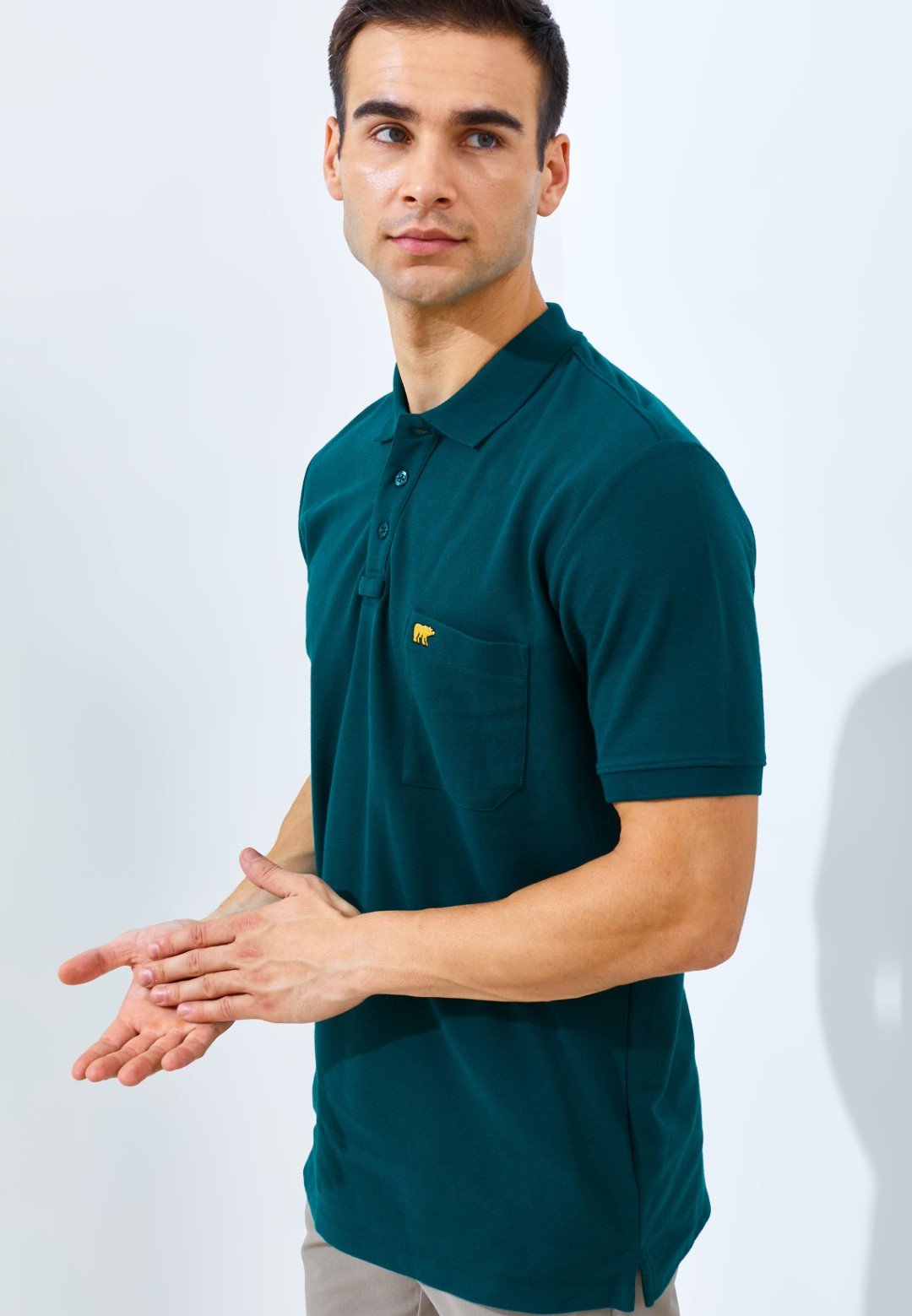 Jack Nicklaus Protons Spring Polo Shirt Pria Regular Fit Dark Green - Image 3