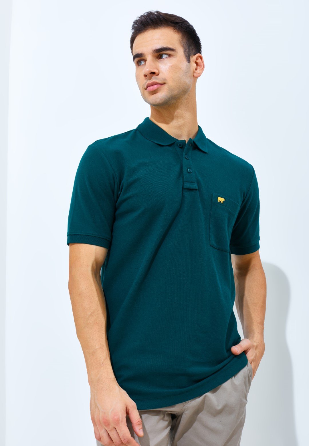 Jack Nicklaus Protons Spring Polo Shirt Pria Regular Fit Dark Green - Image 5