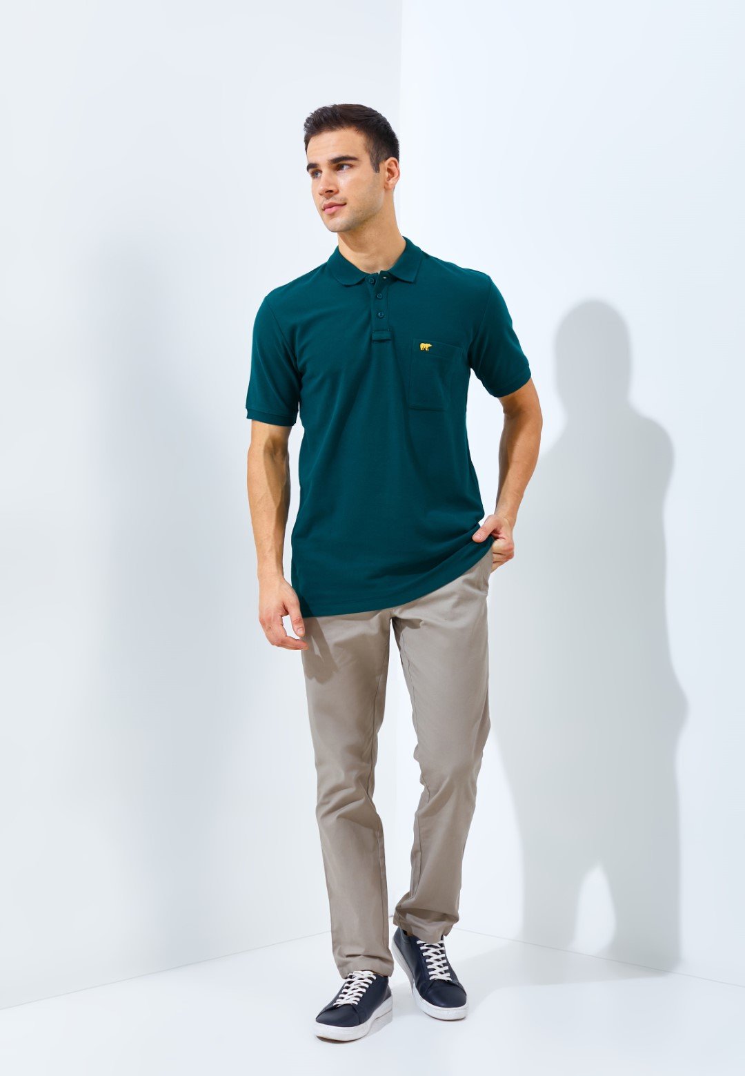 Jack Nicklaus Protons Spring Polo Shirt Pria Regular Fit Dark Green - Image 6