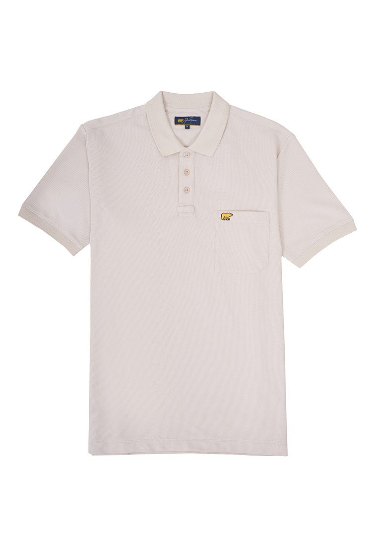 Jack Nicklaus Protons Spring Polo Shirt Pria Regular Fit Beige - Image 7