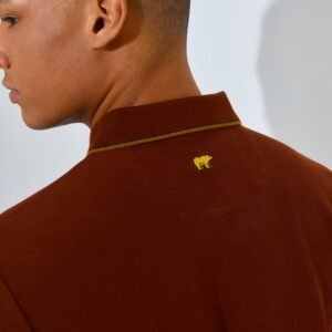 Jack Nicklaus Rayner Polo Shirt Pria Lengan Panjang Regular Fit Dark Brown