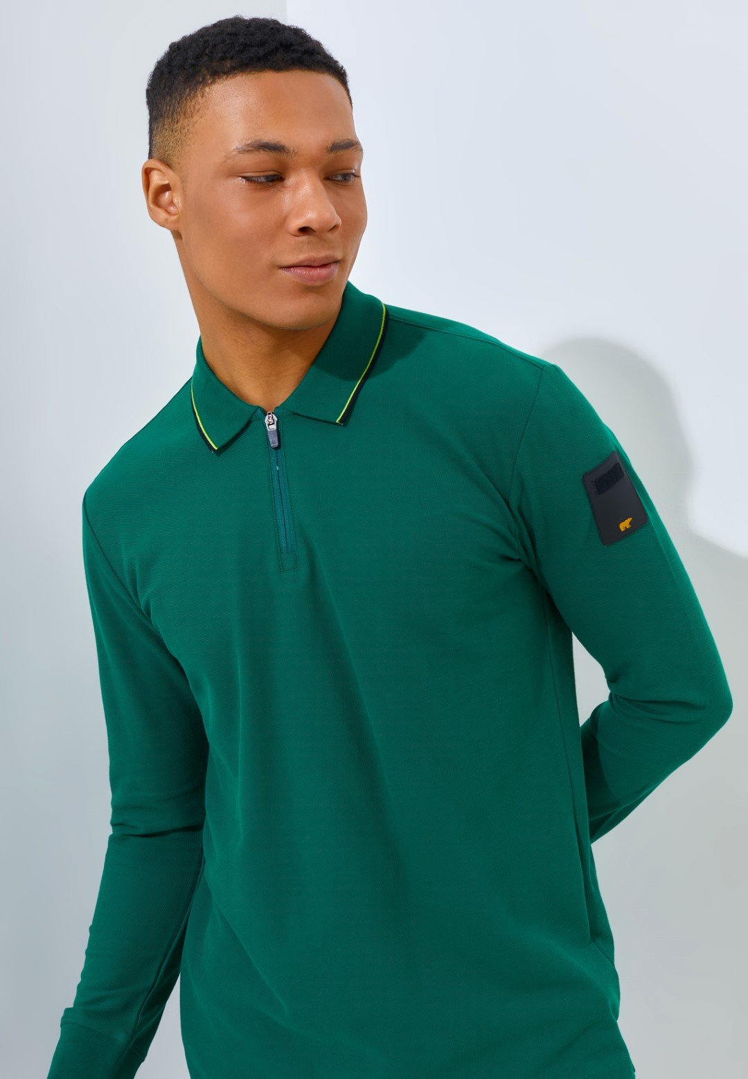 Jack Nicklaus Rayner Polo Shirt Pria Lengan Panjang Regular Fit Evergreen