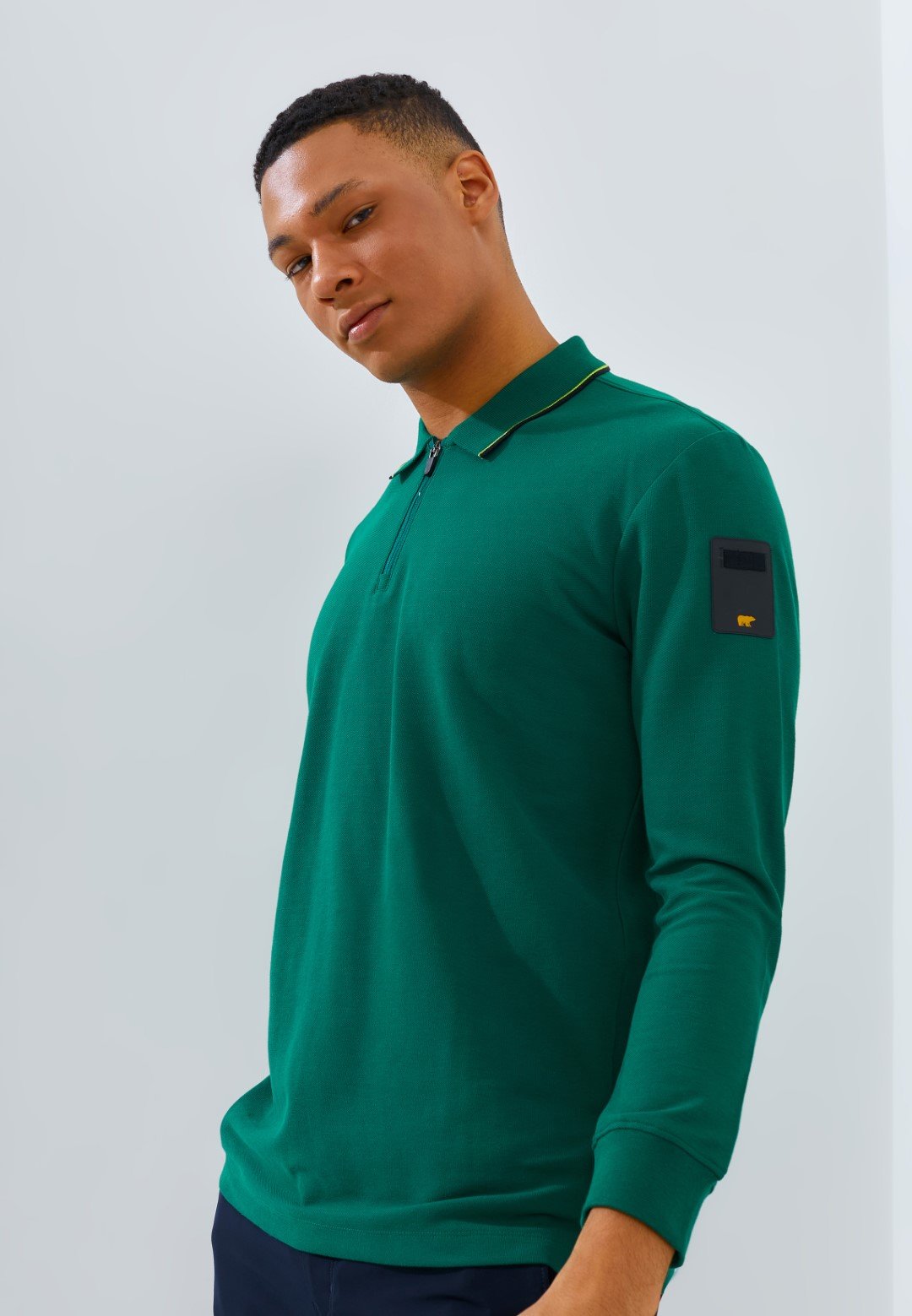 Jack Nicklaus Rayner Polo Shirt Pria Lengan Panjang Regular Fit Evergreen - Image 2