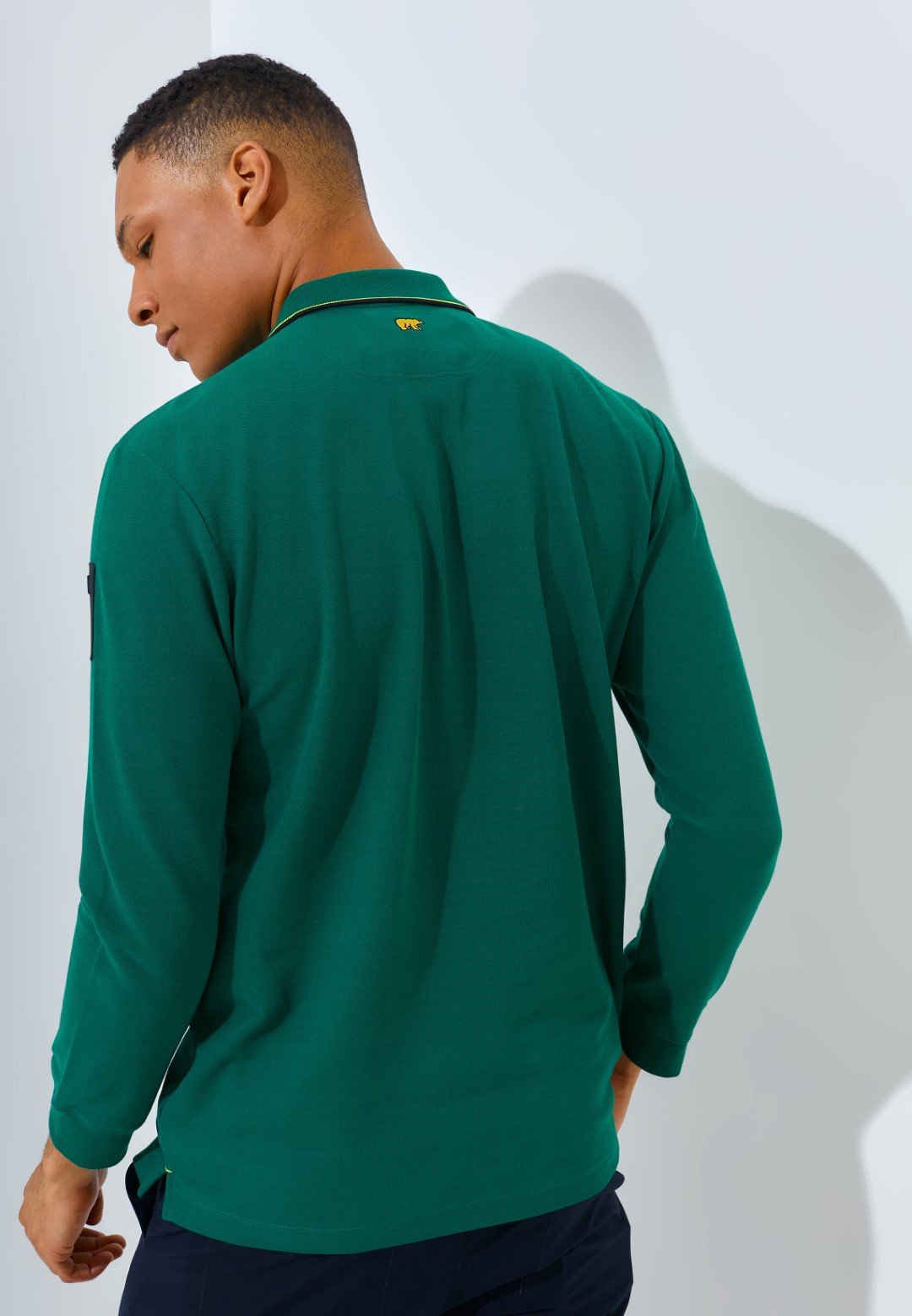 Jack Nicklaus Rayner Polo Shirt Pria Lengan Panjang Regular Fit Evergreen - Image 3