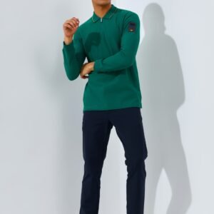 Jack Nicklaus Rayner Polo Shirt Pria Lengan Panjang Regular Fit Evergreen