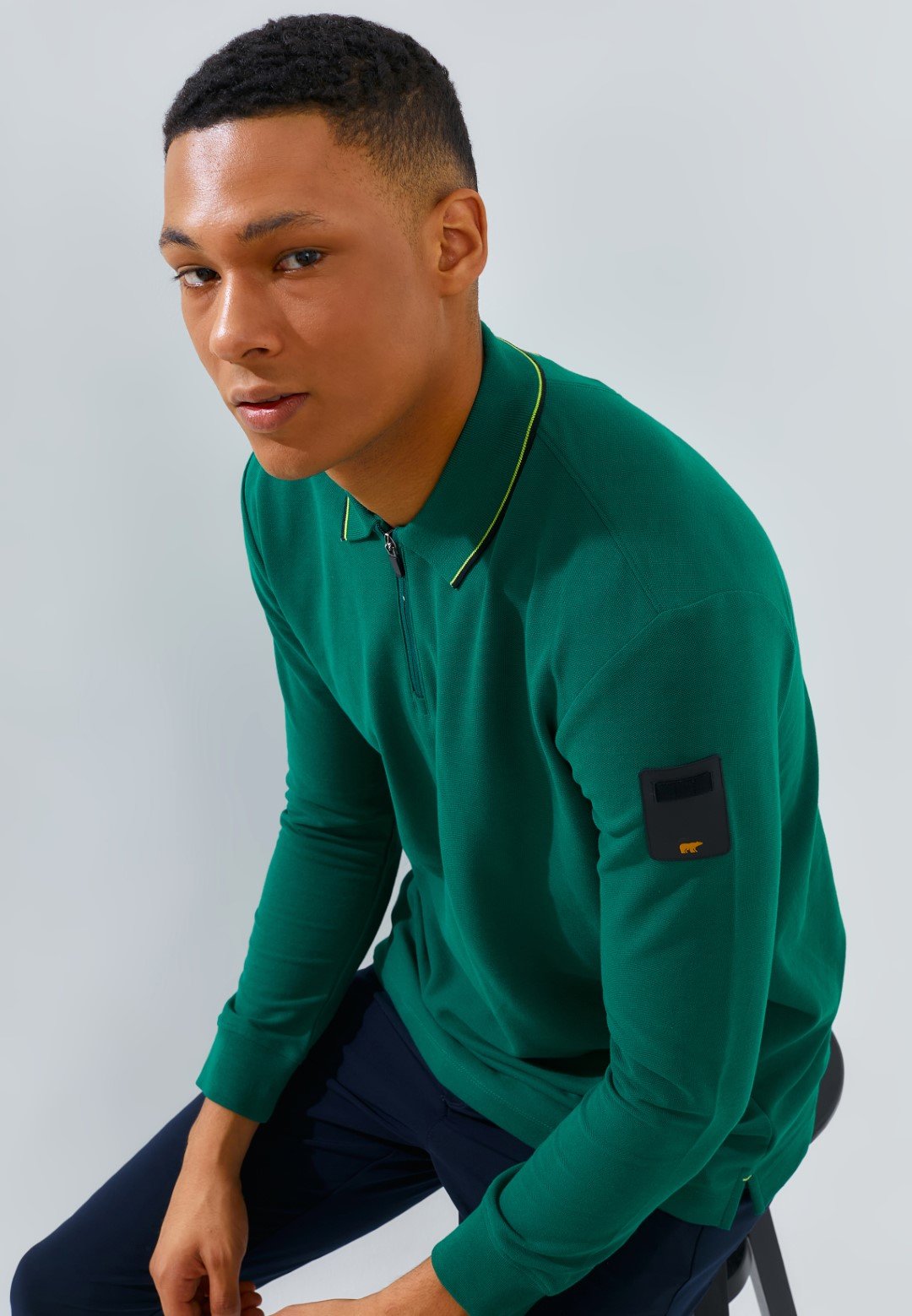 Jack Nicklaus Rayner Polo Shirt Pria Lengan Panjang Regular Fit Evergreen - Image 5