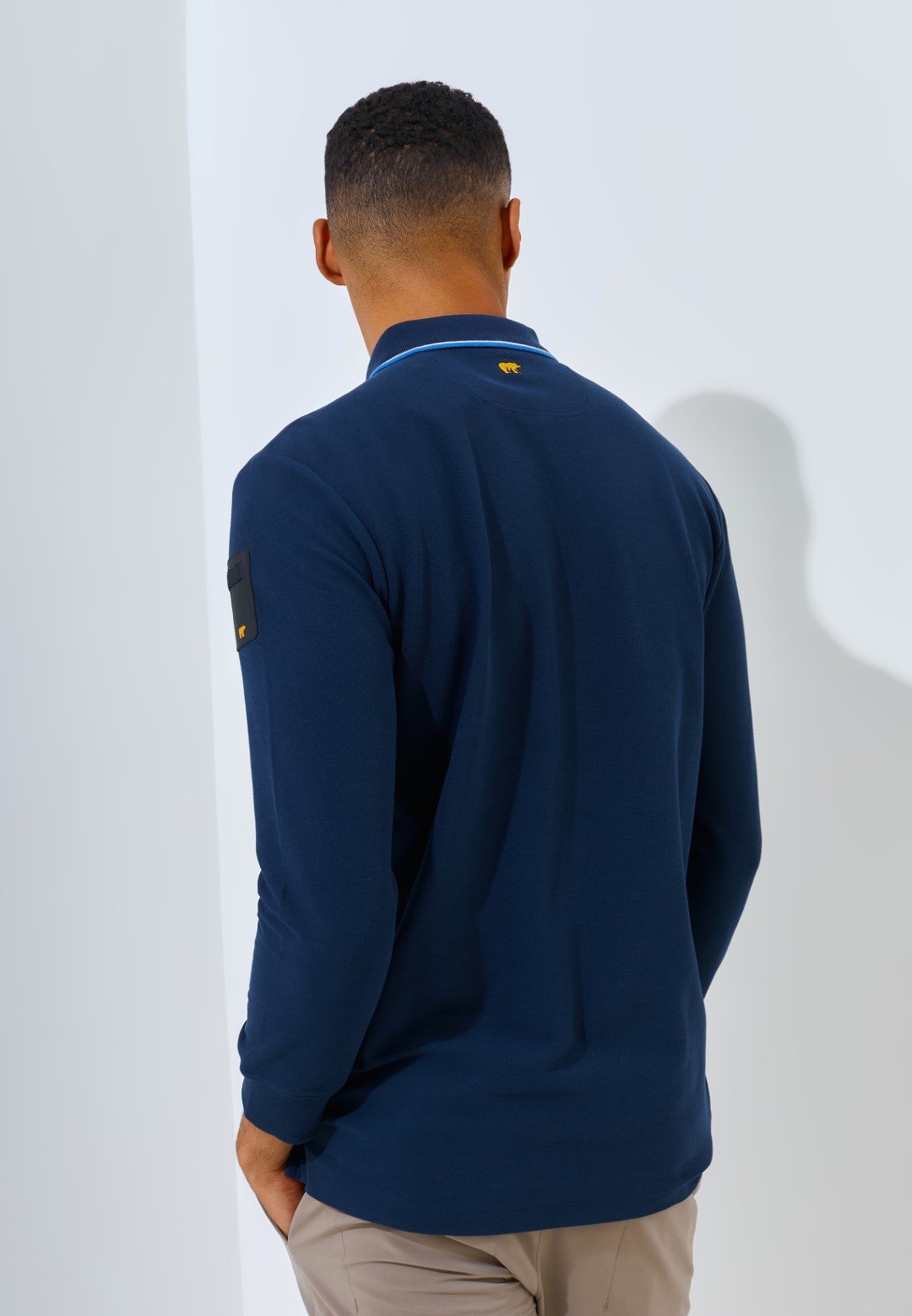 Jack Nicklaus Rayner Polo Shirt Pria Lengan Panjang Regular Fit Navy - Image 3