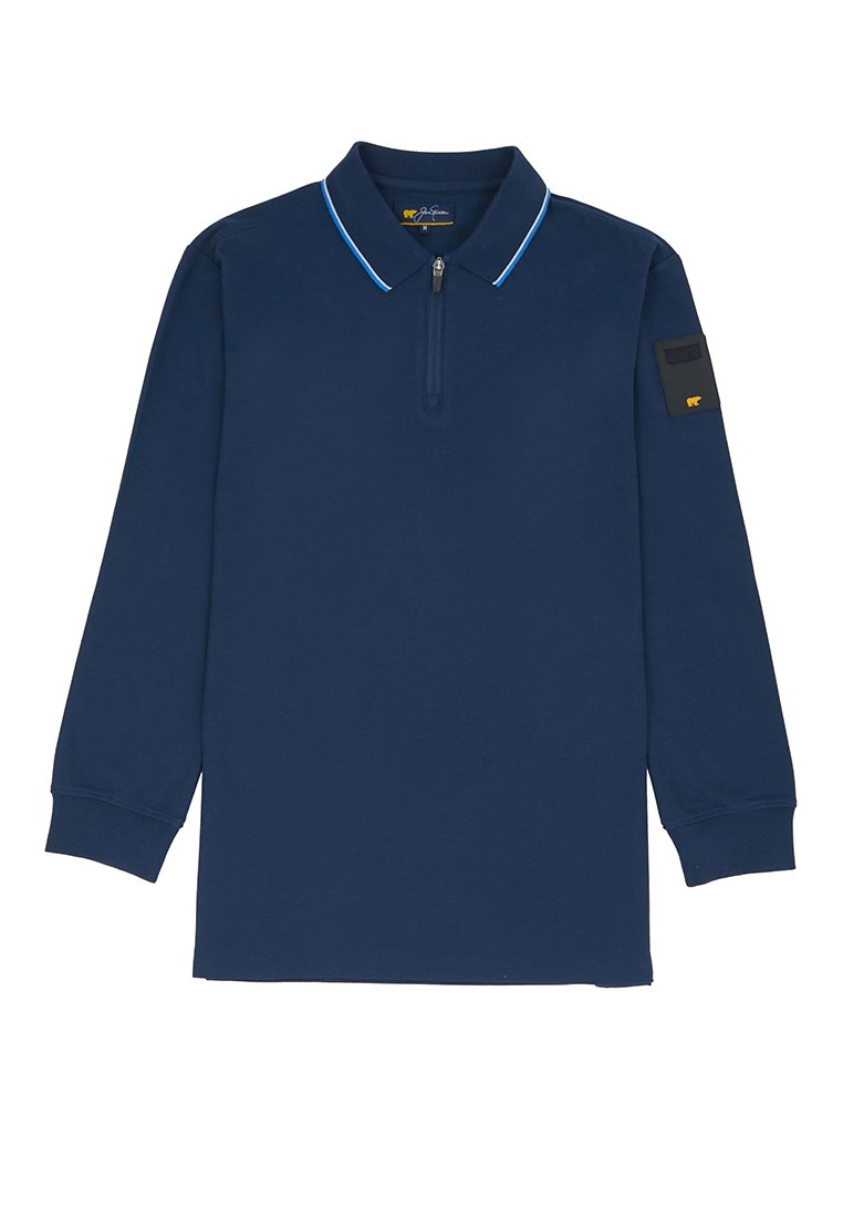 Jack Nicklaus Rayner Polo Shirt Pria Lengan Panjang Regular Fit Navy - Image 7