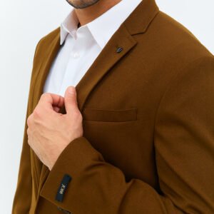 Jobb Rickman-T1 Blazer Pria Slim Fit Dark Brown