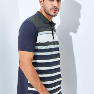 Jack Nicklaus Rivervalley Premium Vanguard Stripe Polo Virtual Olive