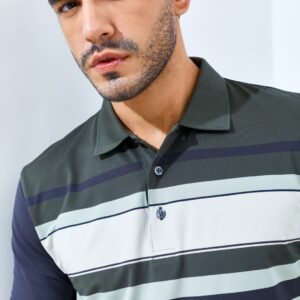 Jack Nicklaus Rivervalley Premium Vanguard Stripe Polo Virtual Olive