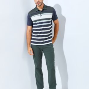 Jack Nicklaus Rivervalley Premium Vanguard Stripe Polo Virtual Olive