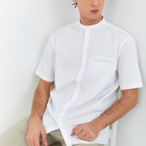 Jobb Rizal Baju Koko Pria Lengan Pendek Regular Fit Putih