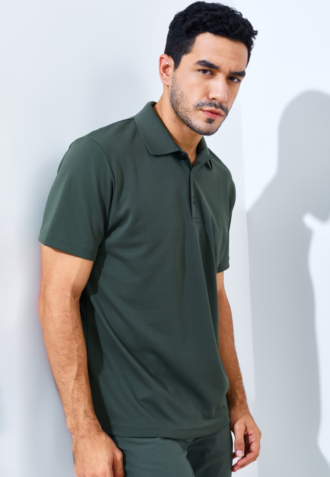 Jack Nicklaus Robertson Premium Solid Polo Virtual Olive - Image 2