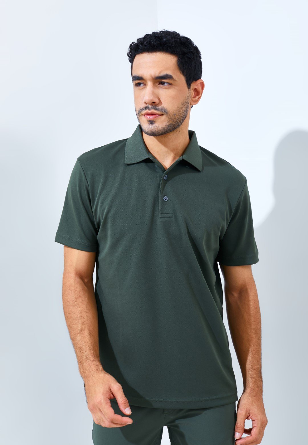 Jack Nicklaus Robertson Premium Solid Polo Virtual Olive