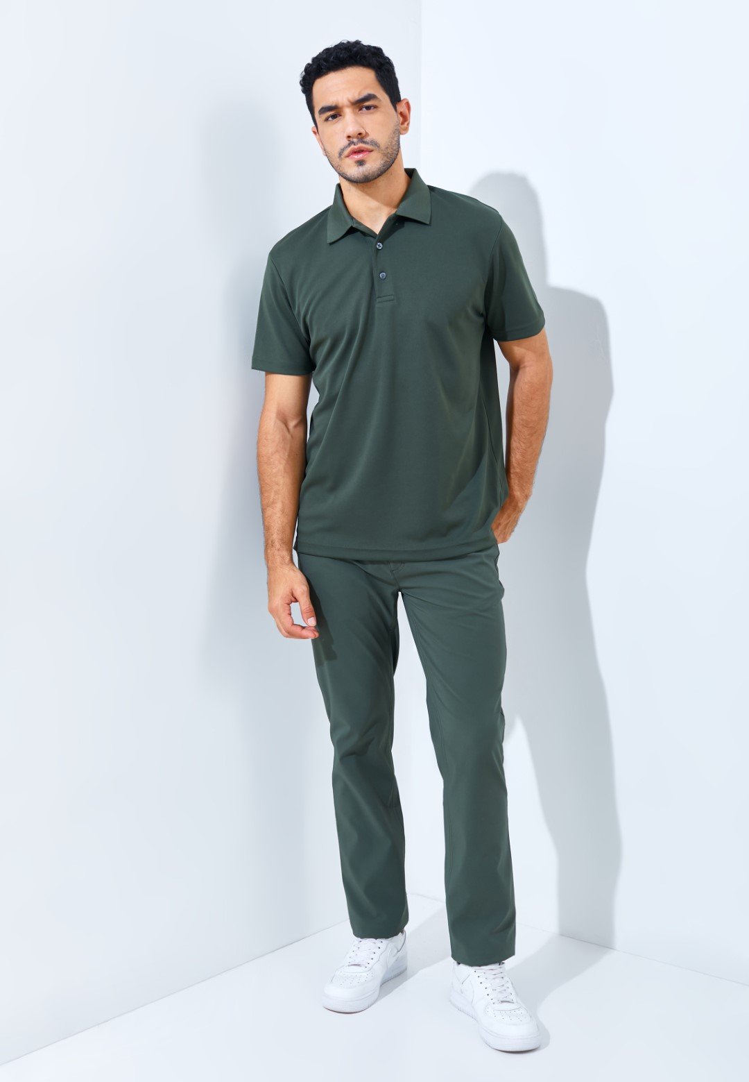 Jack Nicklaus Robertson Premium Solid Polo Virtual Olive - Image 6
