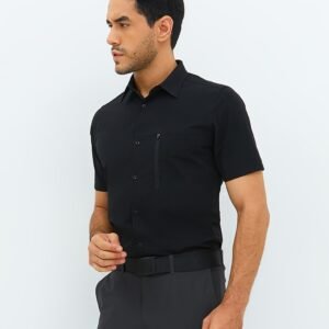 Jobb Rockton Kemeja Pria Lengan Pendek Slim Fit Hitam