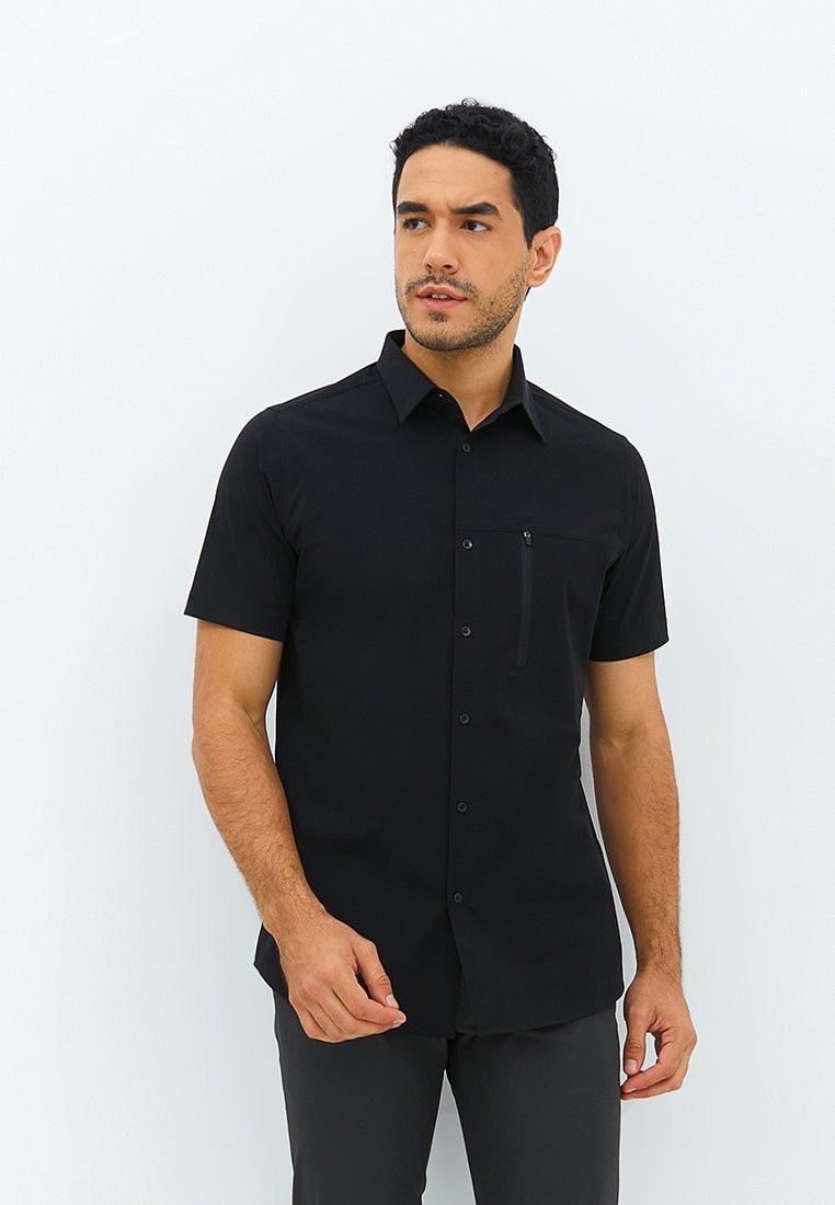 Jobb Rockton Kemeja Pria Lengan Pendek Slim Fit Hitam