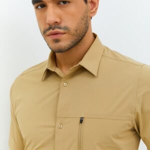 Jobb Rockton Kemeja Pria Lengan Pendek Slim Fit Khaki