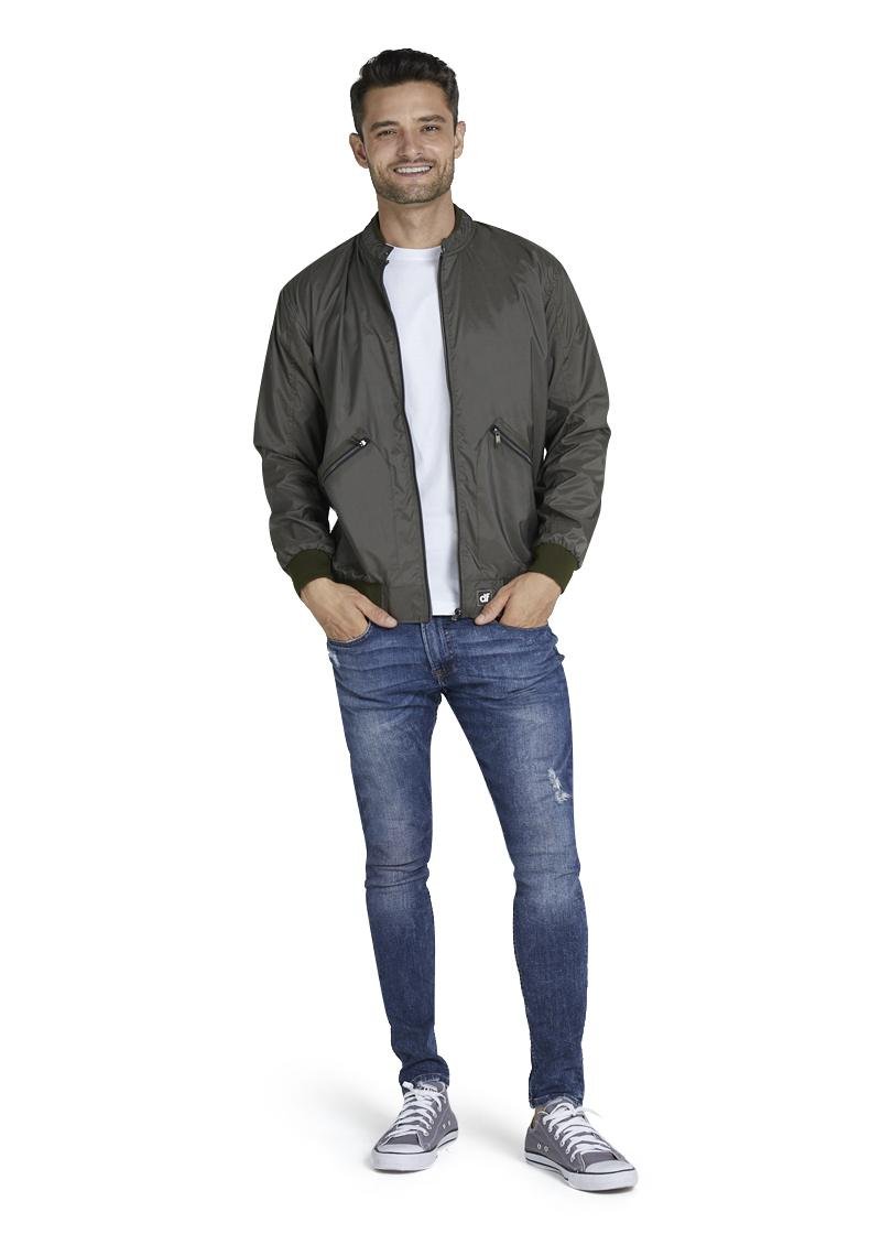 d&f Jaket pria bomber retro color - Olive - Image 4