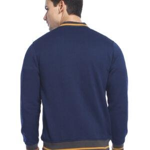 d&f CVC Jaket pria Bomber with  mustard strip - Navy