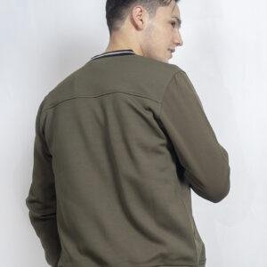 d&f Jaket pria bomber kragh whit snap - Olive