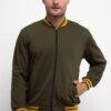 Jacket Bomber Contrast Collar-Olive