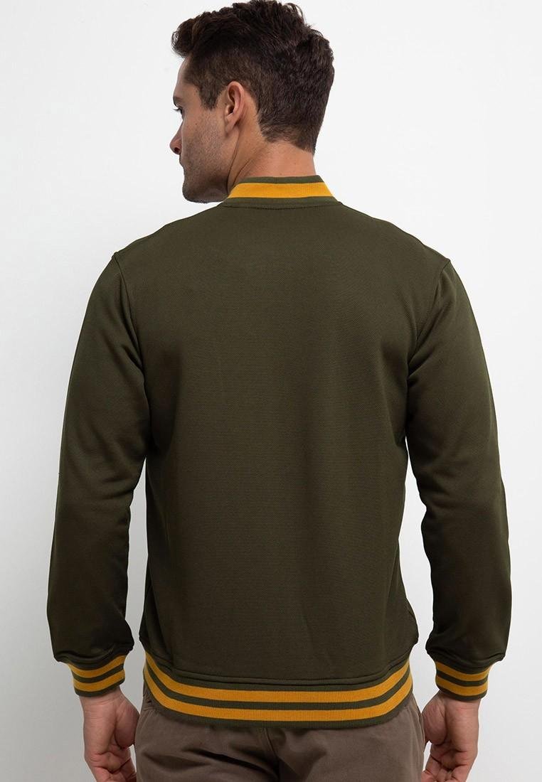Jacket Bomber Contrast Collar-Olive - Image 3