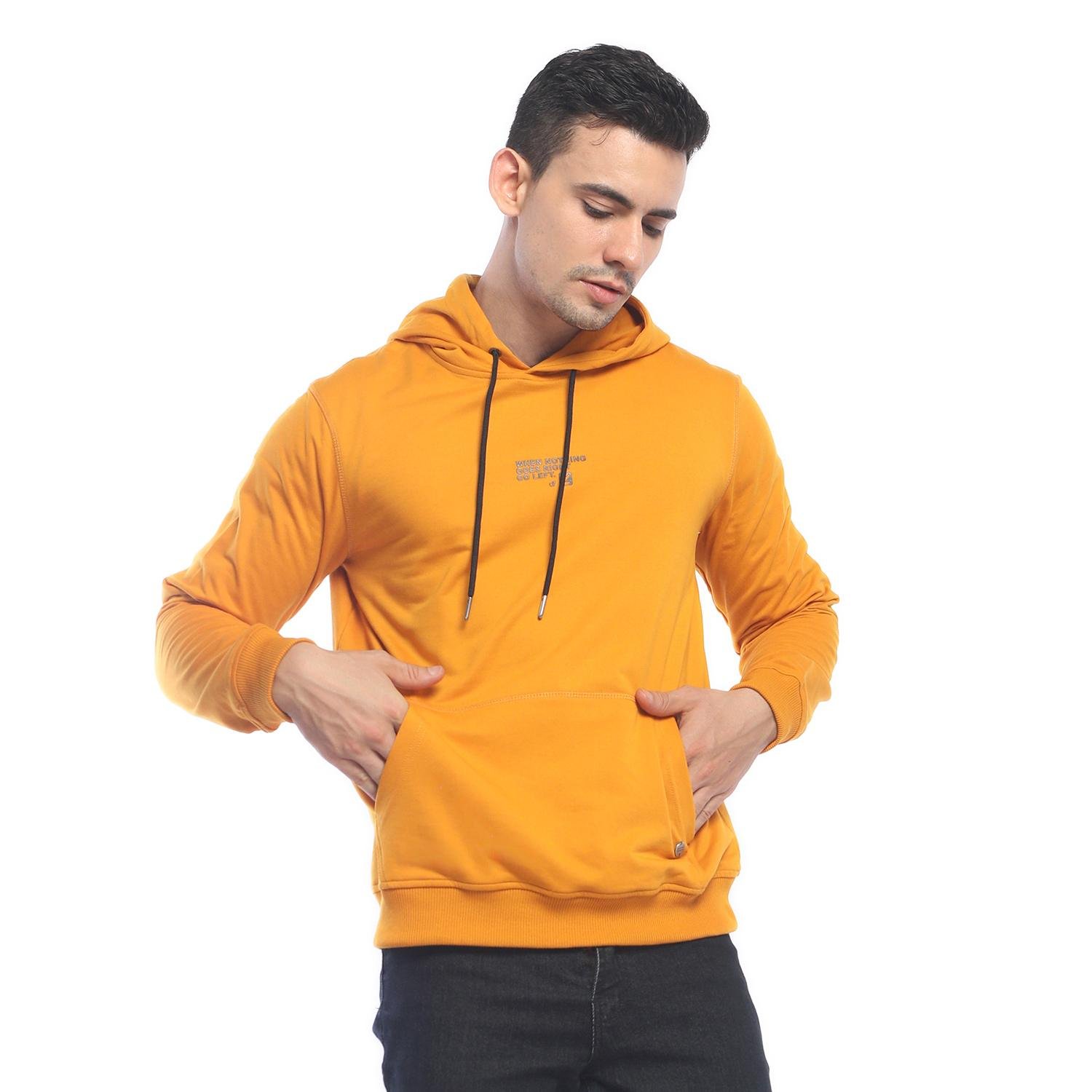 d&f Sweat shirt hoodie pria Zipper WHEN NOTHING - Mustard