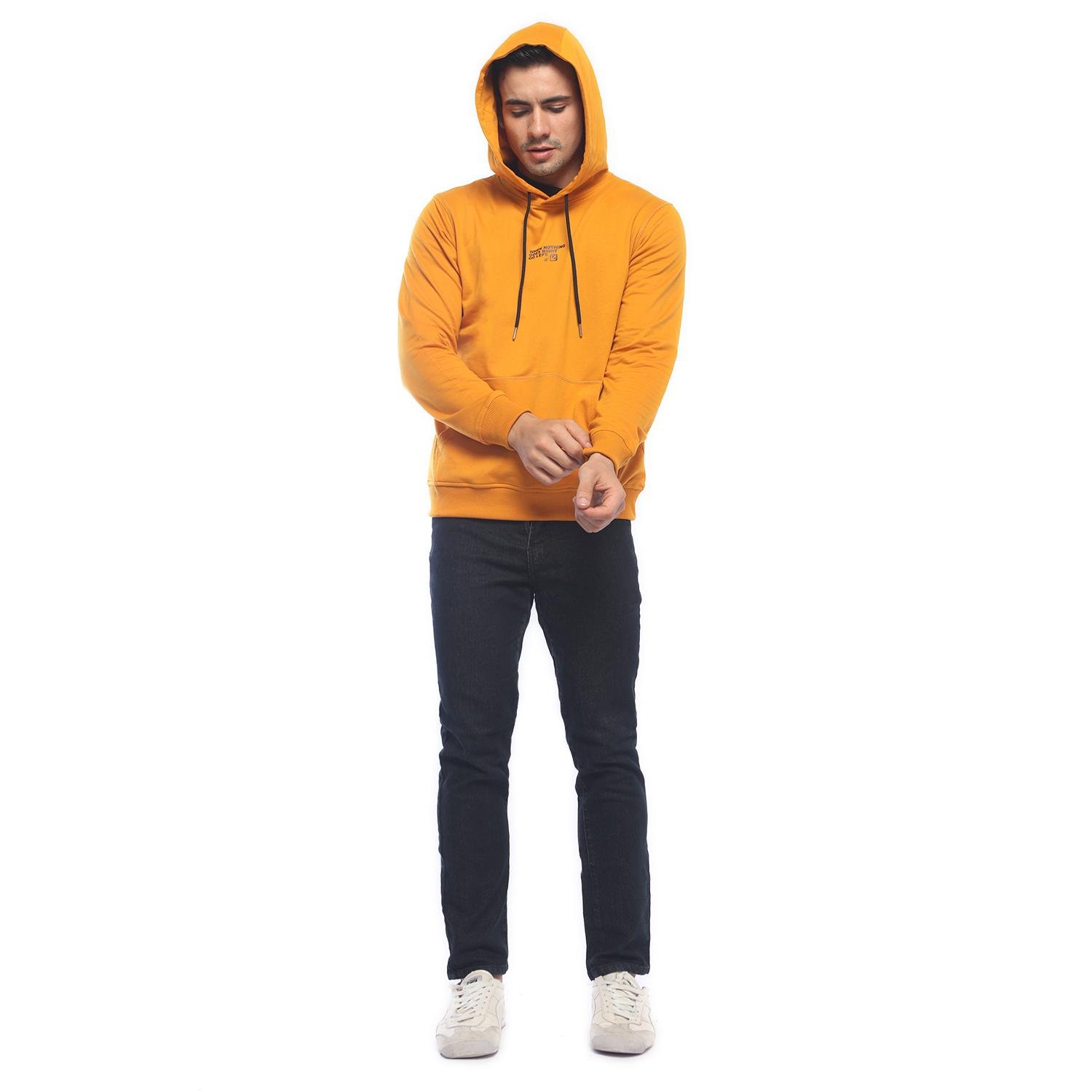 d&f Sweat shirt hoodie pria Zipper WHEN NOTHING - Mustard - Image 4