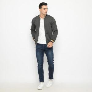d&f jaket pria unisex bomber -darkgrey