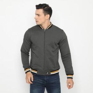 d&f jaket pria unisex bomber -darkgrey