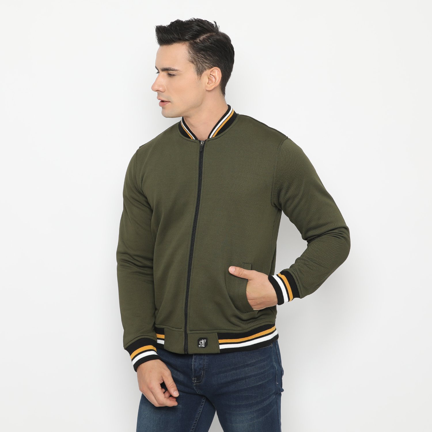 d&f jaket pria unisex bomber - olive - Image 5