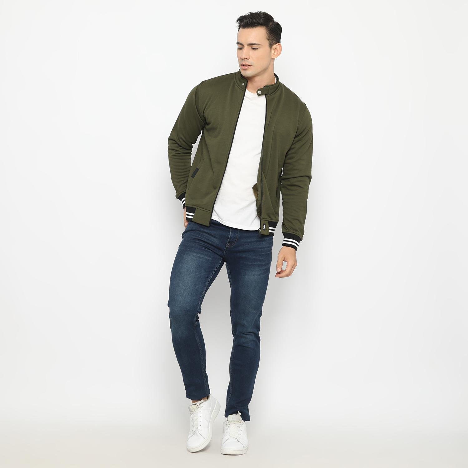 d&f jaket pria unisex biker - olive - Image 4