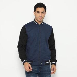d&f CVC Jaket pria bomber - navy with hitam