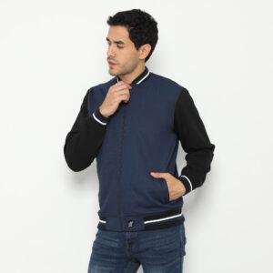 d&f CVC Jaket pria bomber - navy with hitam