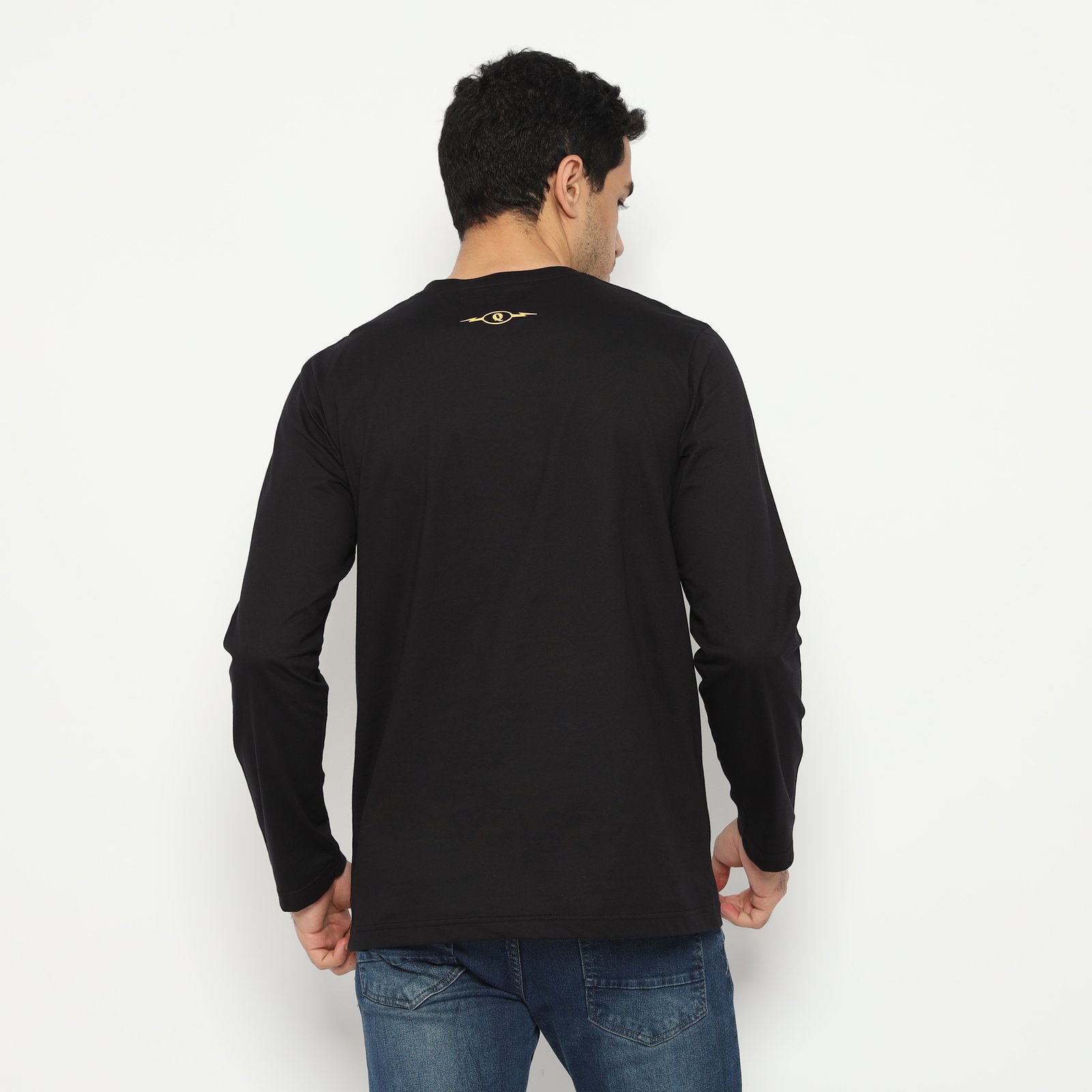 d&f x QUE kaos pria unisex lengan panjang go fast dont die - hitam - Image 2