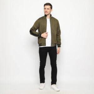 d&f CVC Jaket pria biker - olive