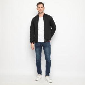 d&f CVC Jaket pria biker - hitam with button