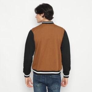 d&f jaket pria unisex bomber - coklat hitam