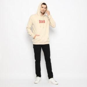 d&f sweatshirt hoodie pria unisex design - cream