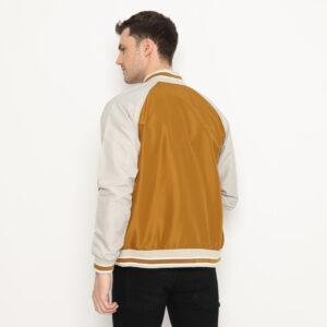 d&f jaket pria unisex parasut bomber varsity - tobaco