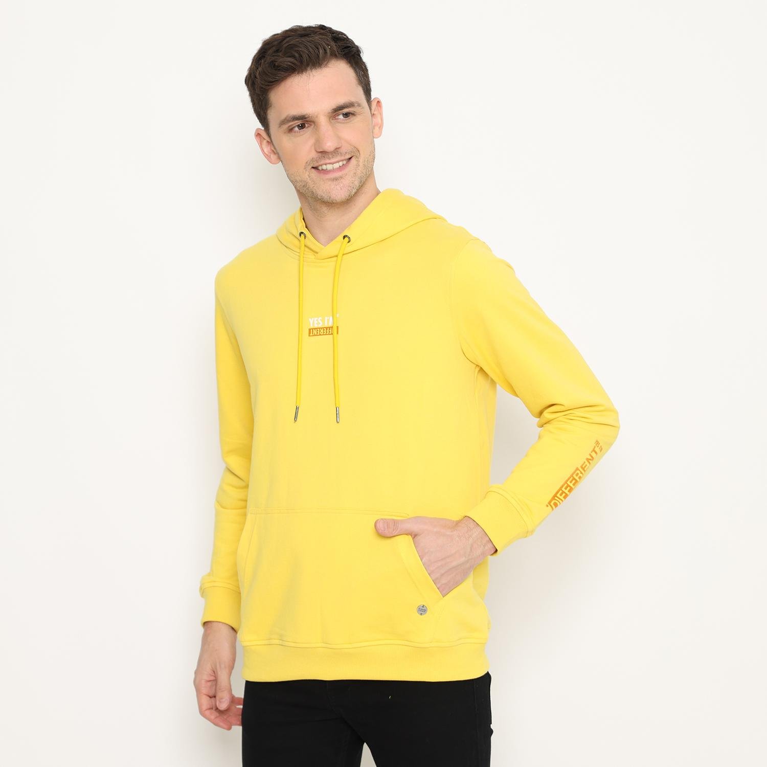 d&f sweatshirt hoodie pria unisex different - kuning