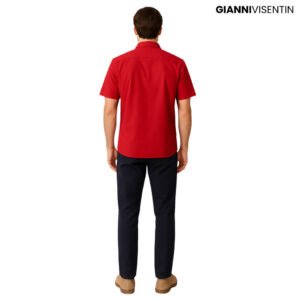 Gianni Visentin - Kemeja Formal Regular Bahan Rich Cotton Merah - 8605
