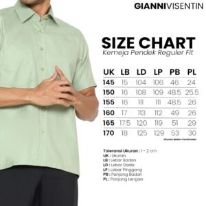 Gianni Visentin Kemeja Lengan Pendek Kotak Reguler Fit - Biru Muda - 6082