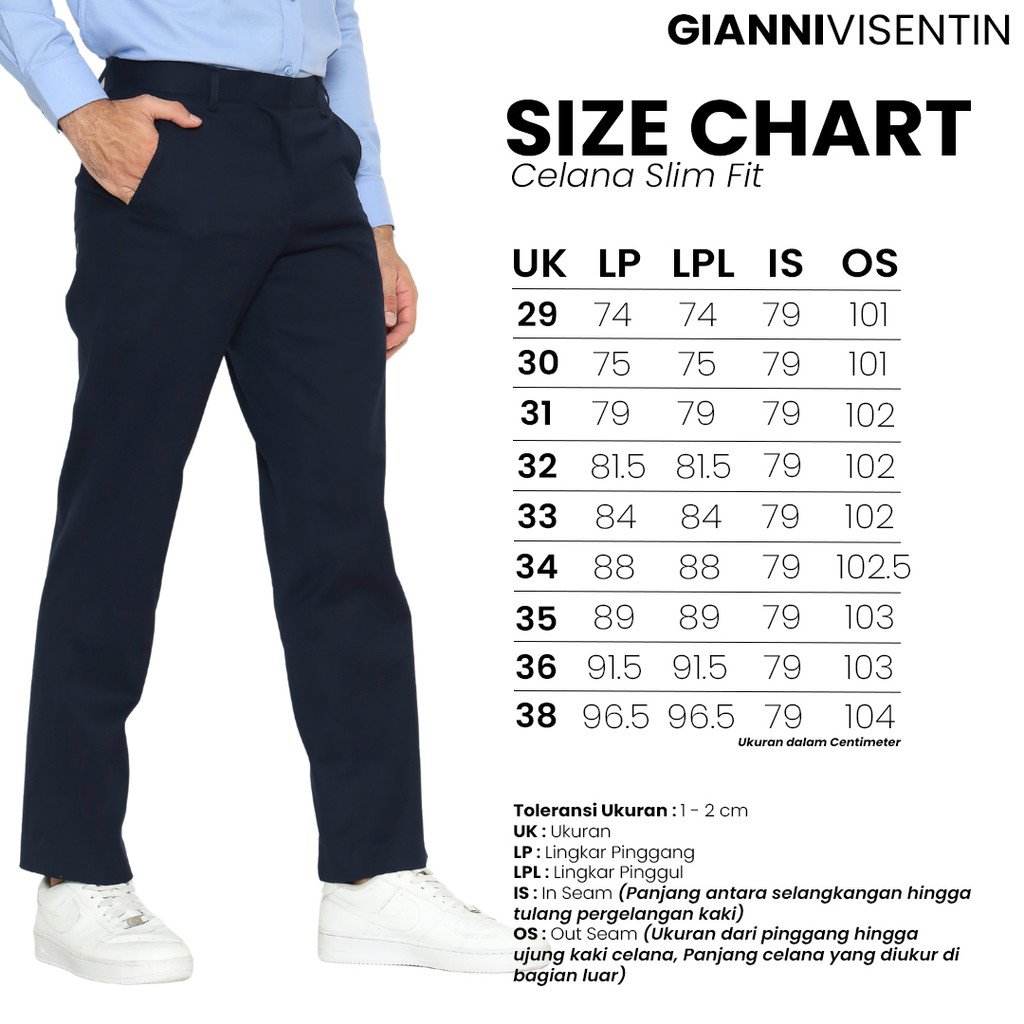 Gianni Visentin - Celana Chinos Stretch Pria Biru Tua - 4069 - Image 4