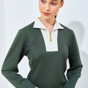 Jack Nicklaus Sharon Ladies Premium Contrast Collar Polo Virtual Olive