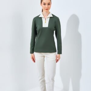 Jack Nicklaus Sharon Ladies Premium Contrast Collar Polo Virtual Olive