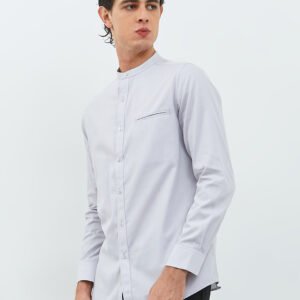 Jobb Shayan Koko Pria Lengan Panjang Slim Fit Light Grey