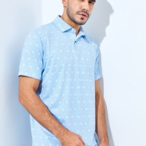 Jack Nicklaus Shentonway Premium Geometric Print Polo Blue Guard